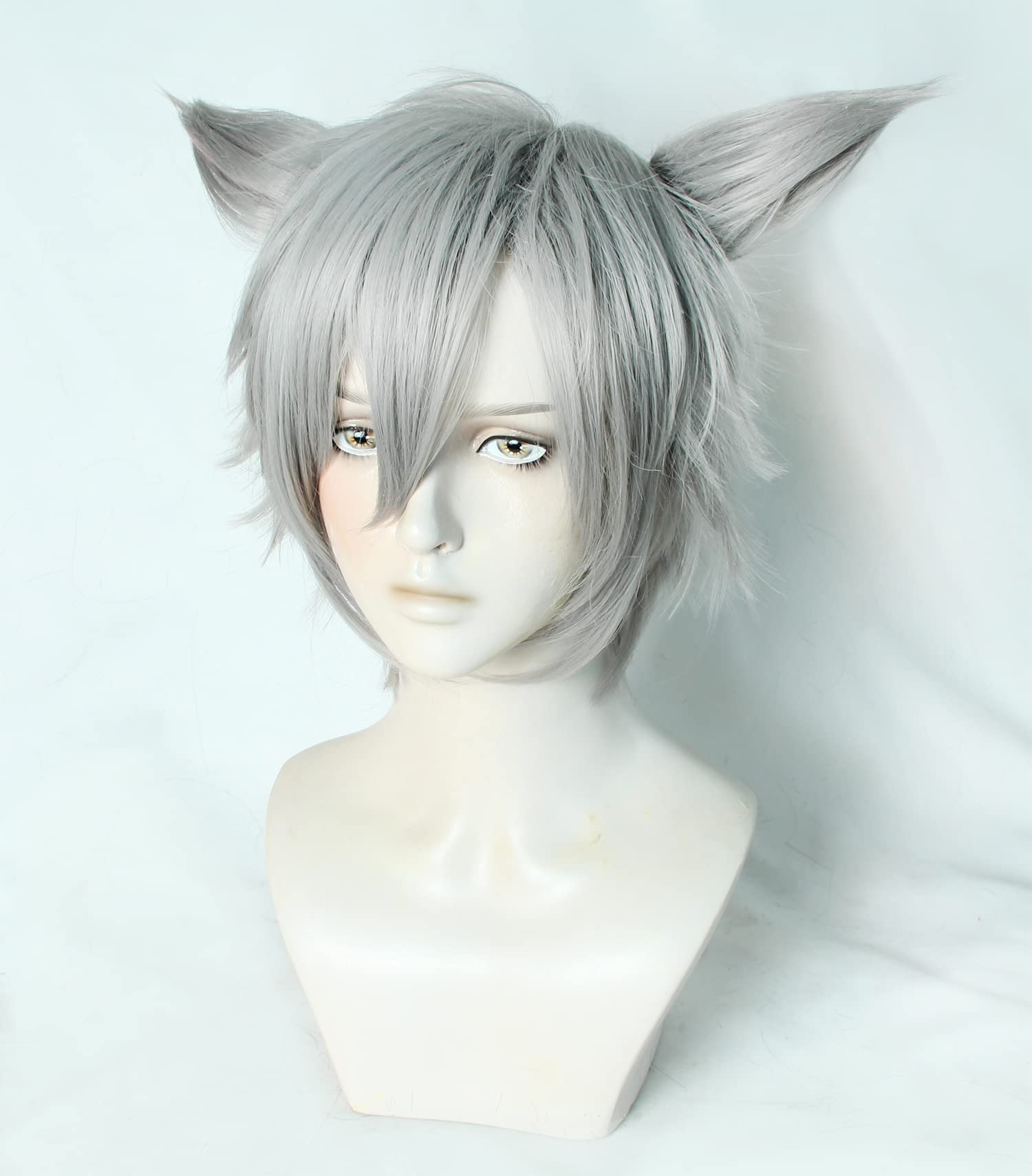 Amazon.co.jp: コスプレウィッグ ミコッテ 耳付き ショートタイプ
